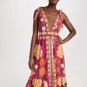 NWT Farm Rio Pink Tapestry Midi Dress